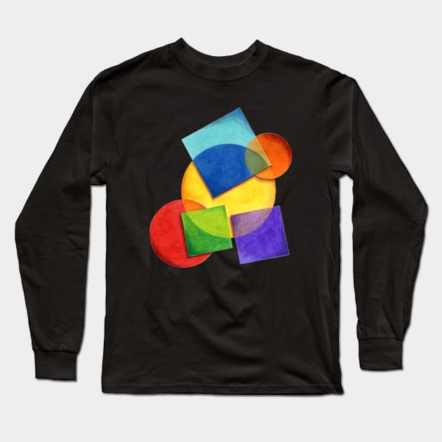 Rainbow Candy Geometric Long Sleeve T-Shirt by PatriciaSheaArt